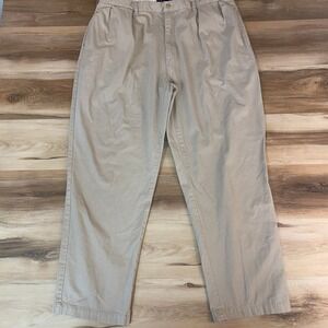 Polo Ralph Lauren Andrew Pant Mens 42x32 Khaki Cotton Pleated Chino Pants
